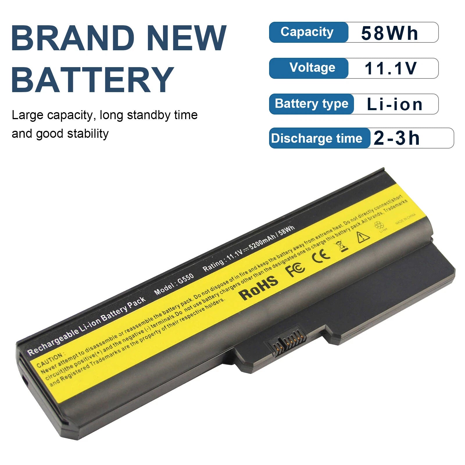 58Wh Battery for Lenovo G430 G450 G530 G550 L08S6Y02 42T4725 V460A Series NEW