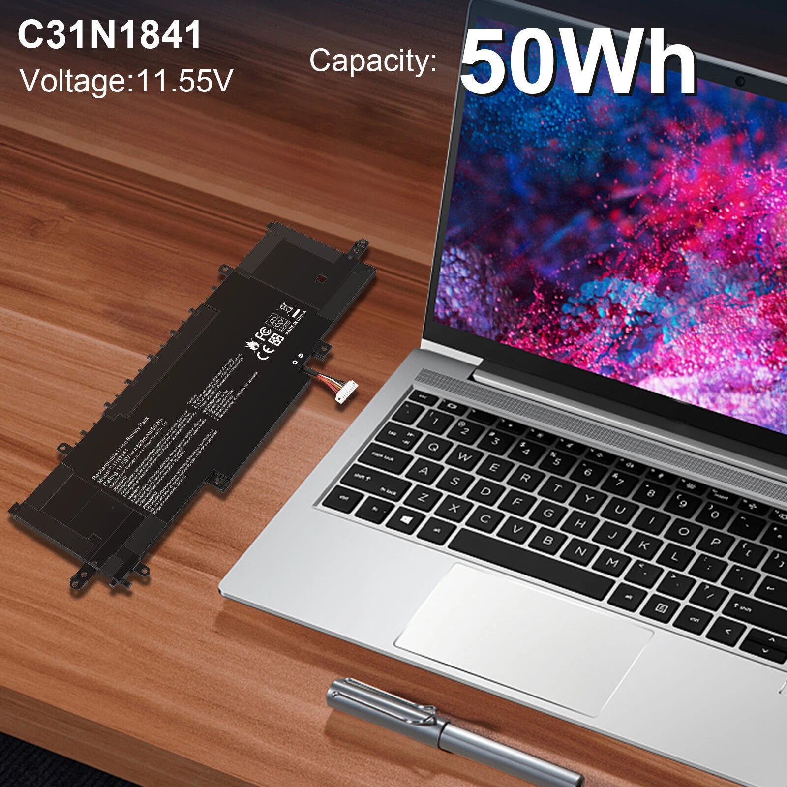 ?C31N1841 Battery 50wh for Asus ZenBook UX434FLC UX434F UM433I UX334FL Q427FL