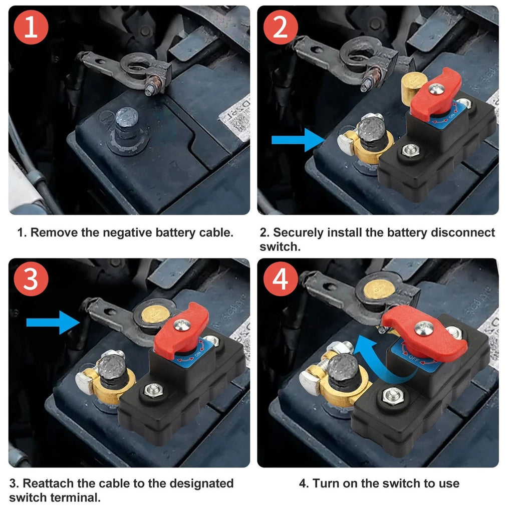 2Pcs 12V 24V Battery Disconnect Switch Master Kill Isolator For Car Marine Boat