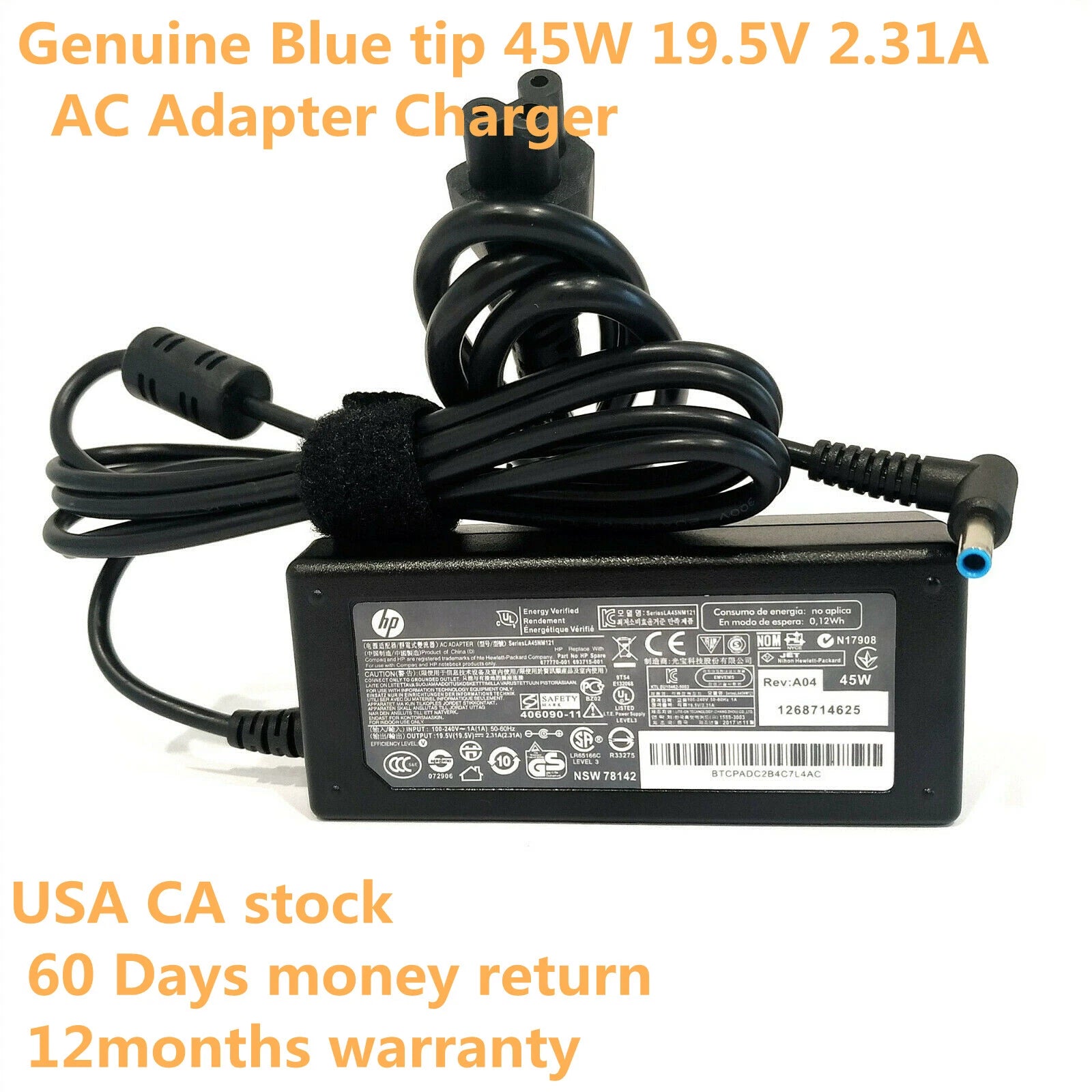 45W 19.5V 2.31A AC Adapter for HP Chromebook Envy 741727-001/740015-003 /OEM