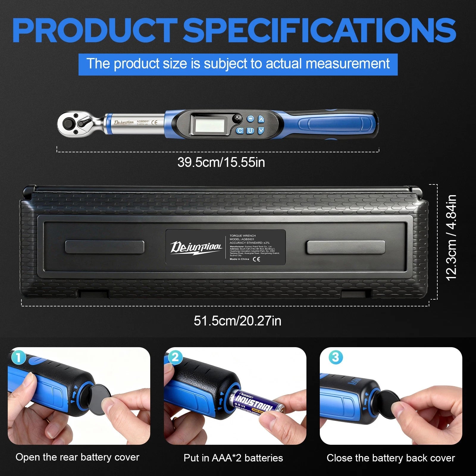 ??3/8" Digital Torque Wrench 3-60NM 2.21-44.28 FT.LB+7Sockets &2*Battery 2026NEW