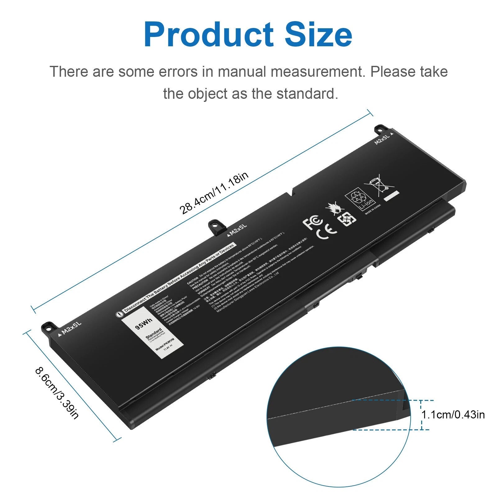 ??LOT PKWVM Battery For DELL Precision 7550 7560 CR72X 17C06 447VR P93F002 95WH
