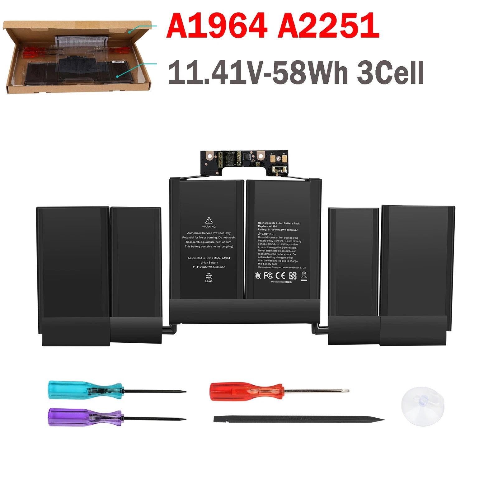 Battery A1964 For Apple MacBook Pro 13" A1989 Mid 2018 2019 A2251 2020 EMC 3214