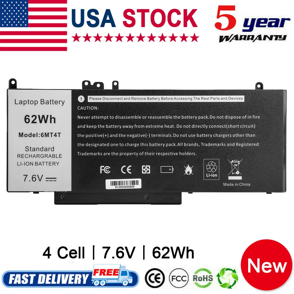 4 Cell 62Wh Battery For Dell Latitude E5470 E5570 Precision 3510 6MT4T 79VRK PC