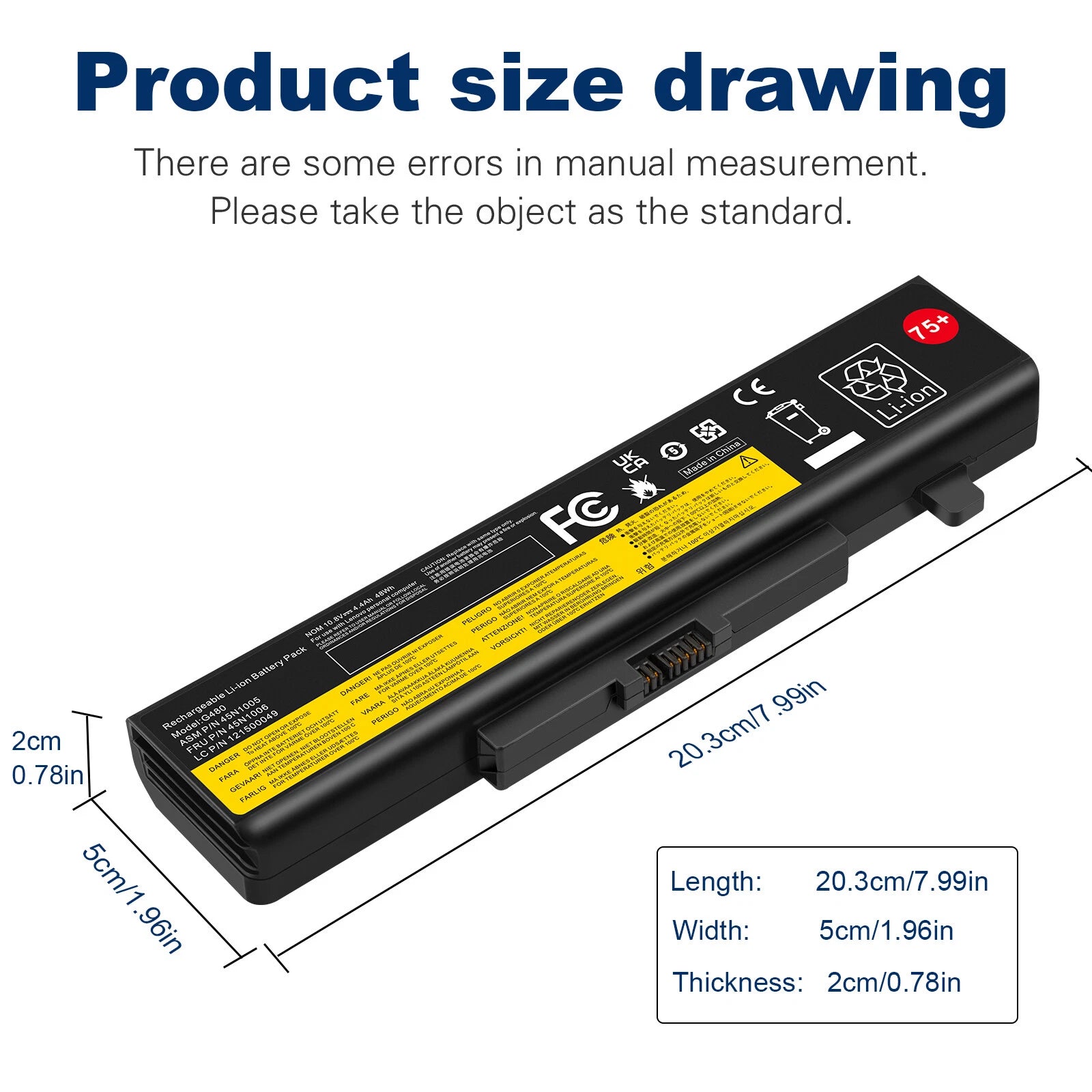 75+ For Lenovo IdeaPad battery Y480 Y580 V480 V580 G480 G580 L11M6Y01 E430