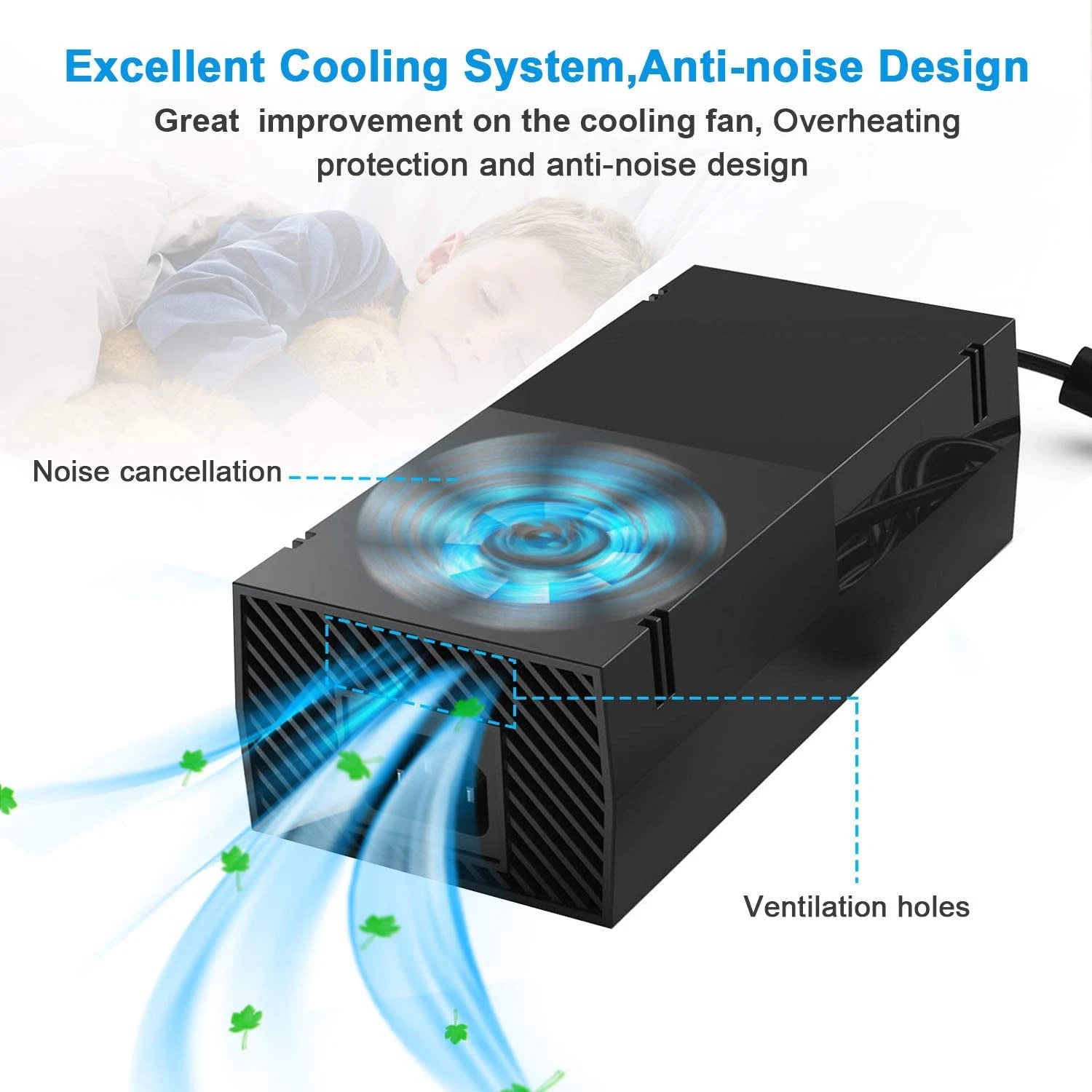 Power Supply For Xbox One Charging Station Wired Console Brick Charger Cord