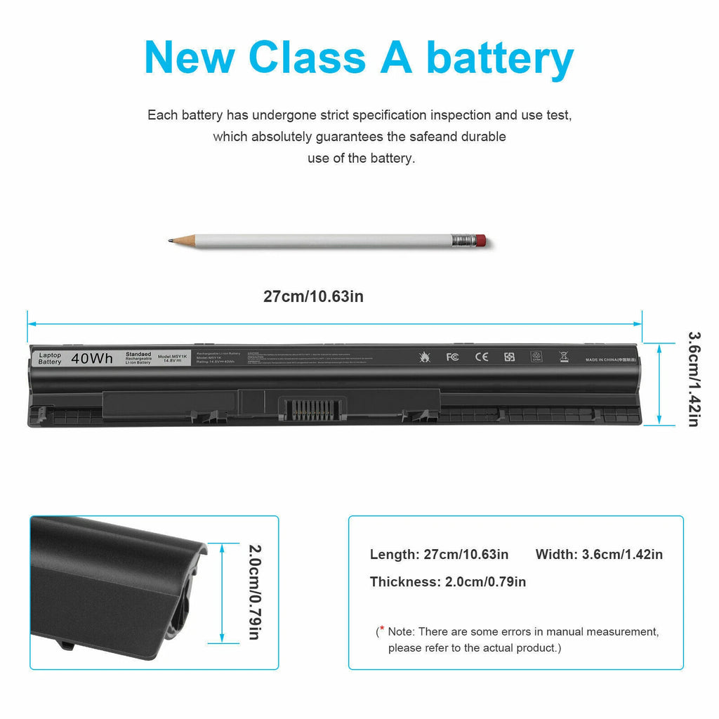 M5Y1K K185W Battery 40Wh For Dell Inspiron 3451 3458 5455 5551 5555 5558/Charger