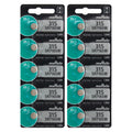 Murata Silver Oxide 315 1.55V Batteries 10 Pcs - Replaces Sony