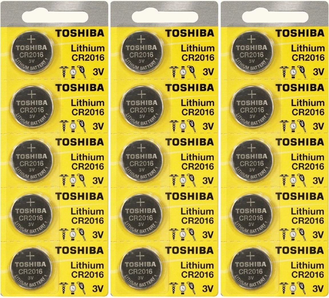 Toshiba CR2016 2016 3 Volt Lithium Coin 3V Batteries x 15