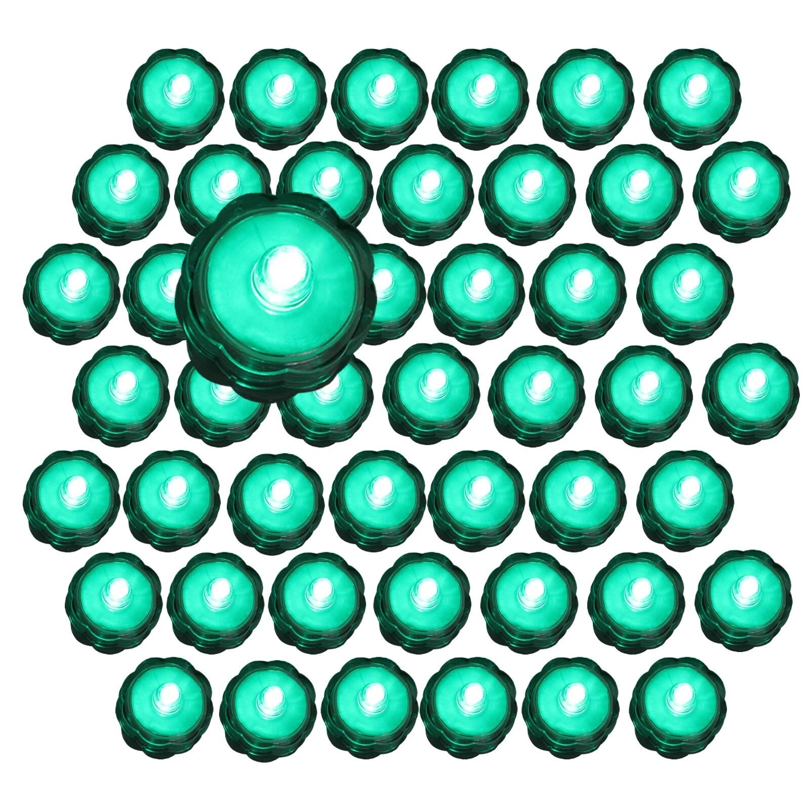 Turquoise Submersible Waterproof Battery LED Tea Light Wedding Decoration 48 Pk