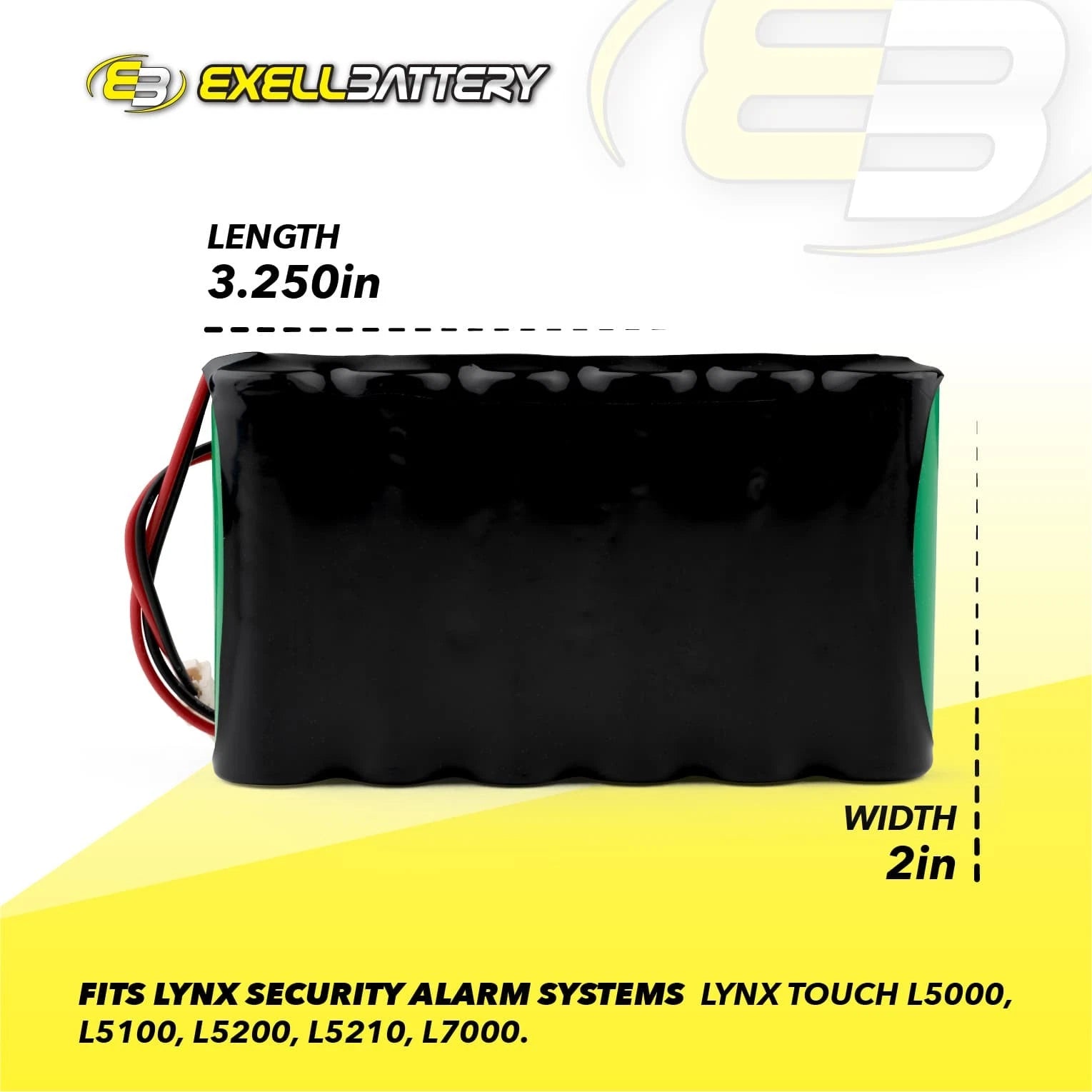Battery Compatible With ADEMCO HONEYWELL WALYNX-RCHB-SC LYNX LYNXR L3000 L5000