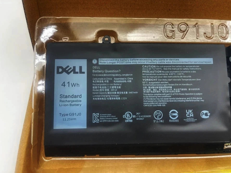 Genuine G91J0 Battery For Dell Latitude 3320 3420 3520 Inspiron 14 5410 5415 OEM