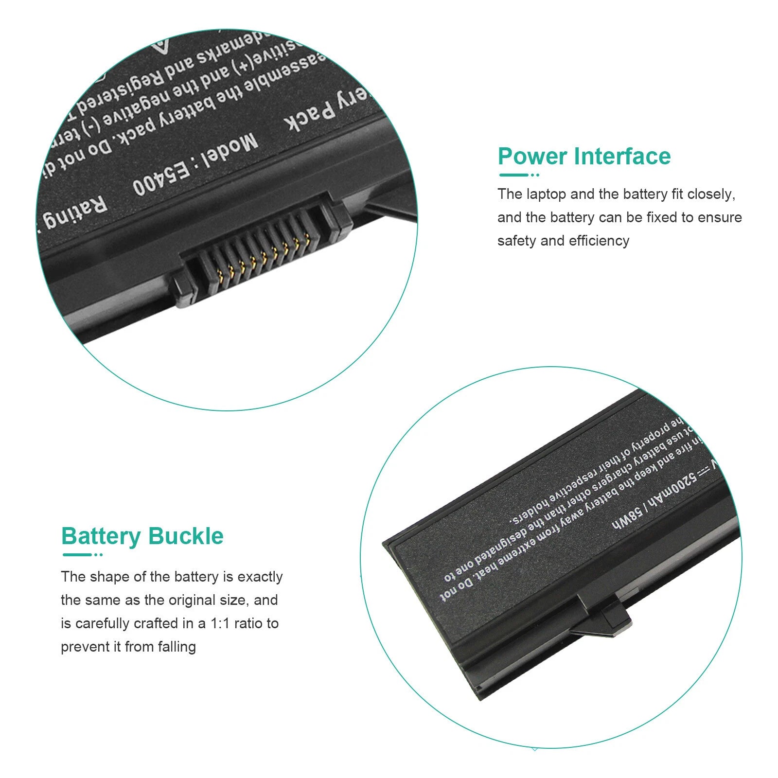 Battery for Dell Latitude E5400 E5500 E5410 E5510 KM742 PX644H KM970 5200mAh