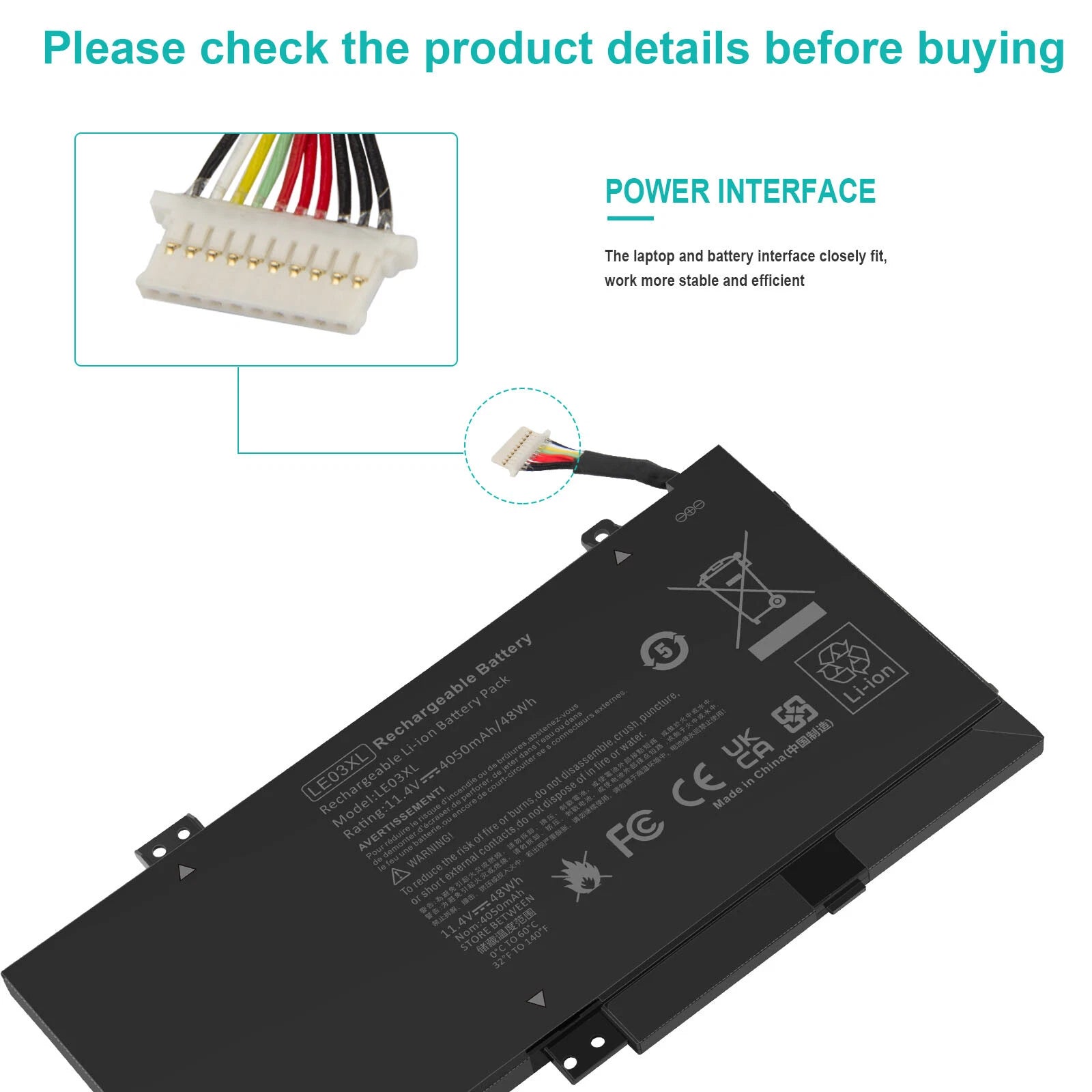 LE03XL Battery For HP Pavilion x360 15-bk000 13-s000 HSTNN-PB6M 796356-005 48Wh