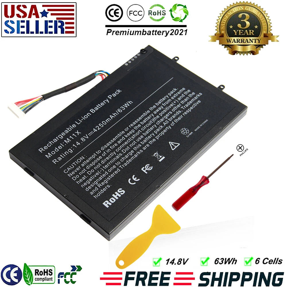 ?Battery for DELL Alienware M11x M14x R1 R2 R3 Series PT6V8 8P6X6 P06T P18G001