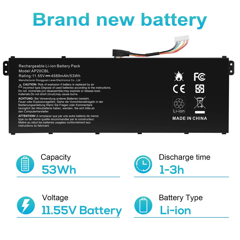 ?AP20CBL Battery for Acer Aspire 5 A515-45 3 SF314-43 SF314-511 31CP5/82/70 53Wh