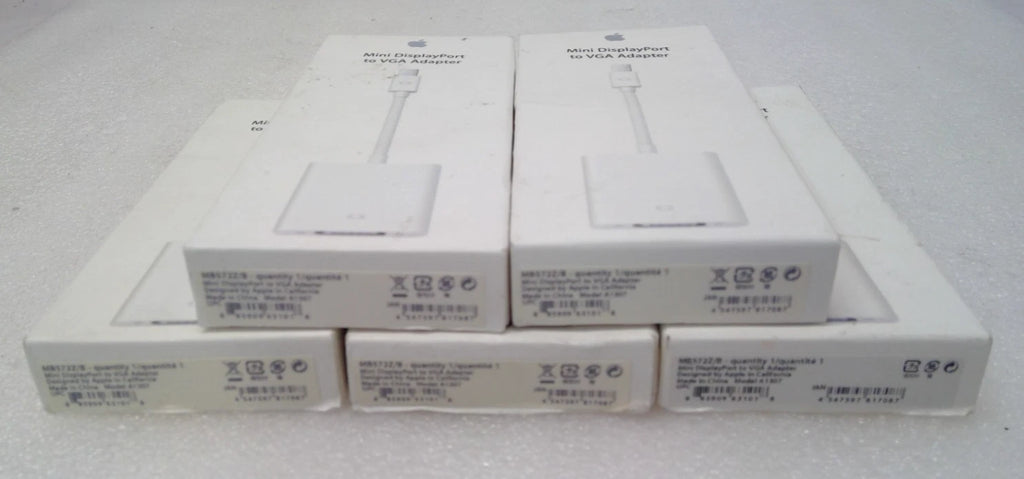 NEW *LOT OF 5* OEM Original Apple A1307 Mini DisplayPort to VGA Adapter - White