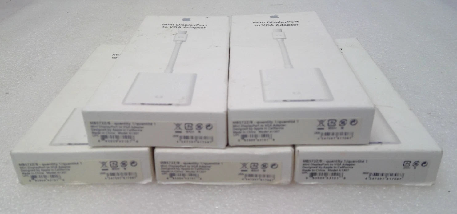 NEW *LOT OF 5* OEM Original Apple A1307 Mini DisplayPort to VGA Adapter - White