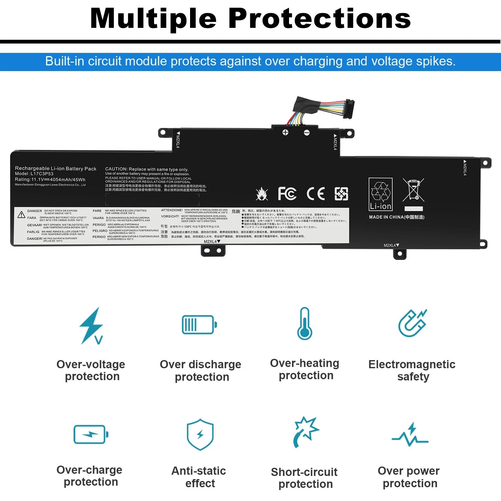 ?L17L3P53 L17M3P55 L17C3P5301 Battery For Lenovo ThinkPad L380 L390 Yoga 01AV483