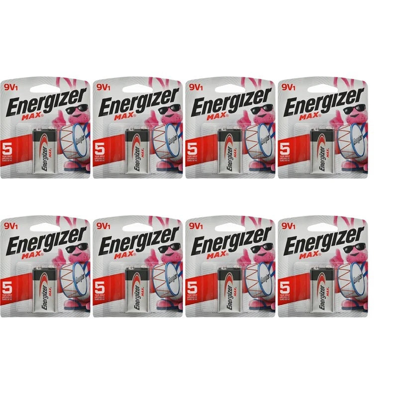 8 Pack Energizer Max 9V 9 Volt Alkaline Battery