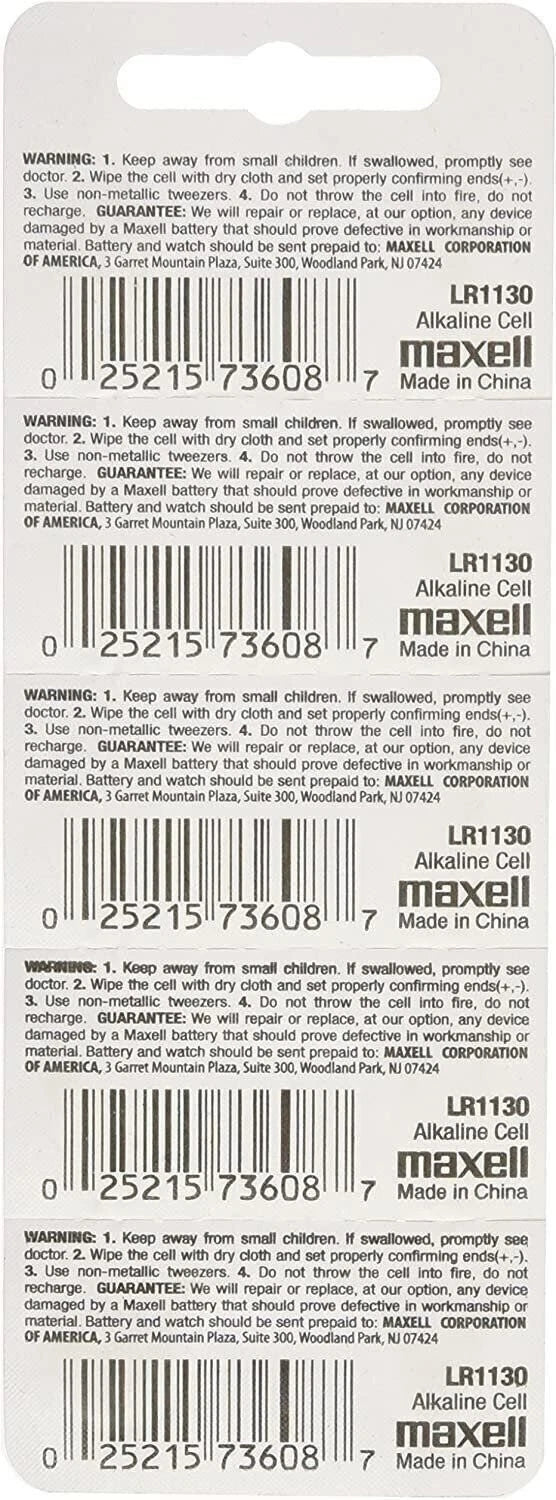 LR1130 Maxell Alkaline Batteries