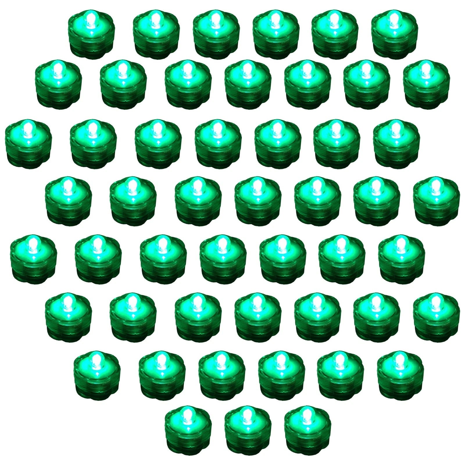 50 Pack Green Submersible Waterproof Underwater Battery LED Tea Light Wedding