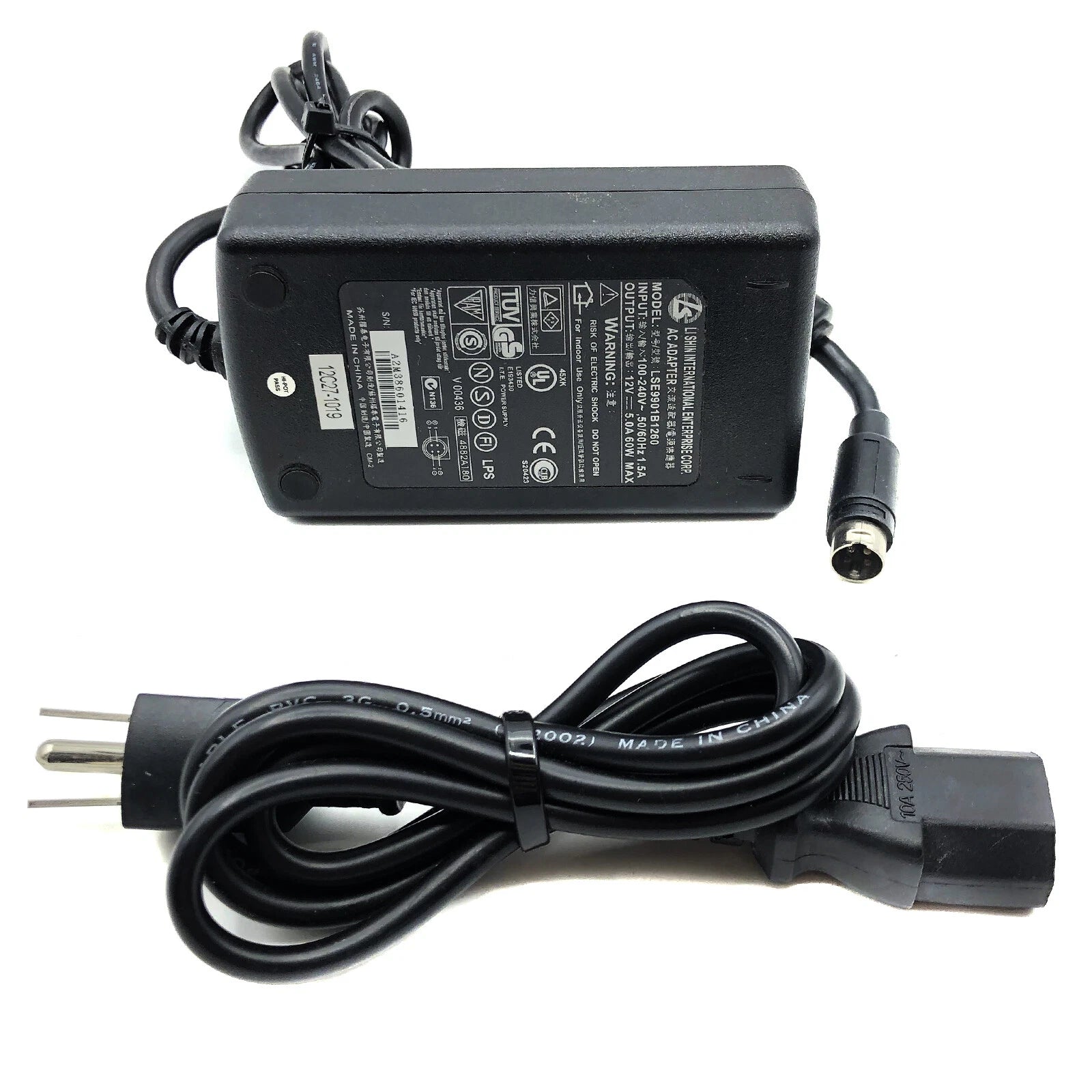 Original 4 Pin 12V Li Shin 0452B1280 AC Adapter Power Supply Charger LCD TV