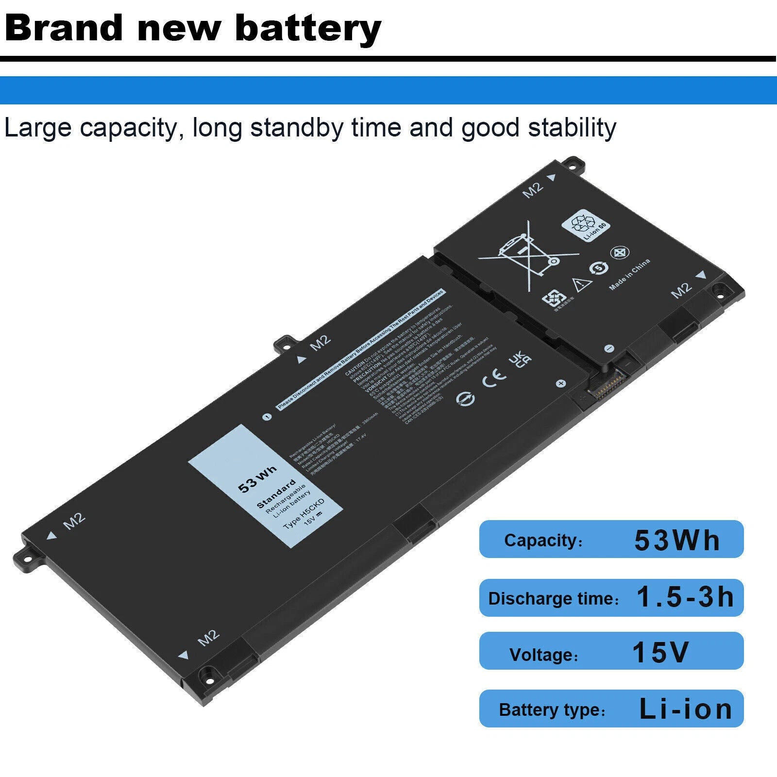 H5CKD JK6Y6 Battery For Inspiron 5300 5401 5408 Latitude 3410 3510 Vostro 5300