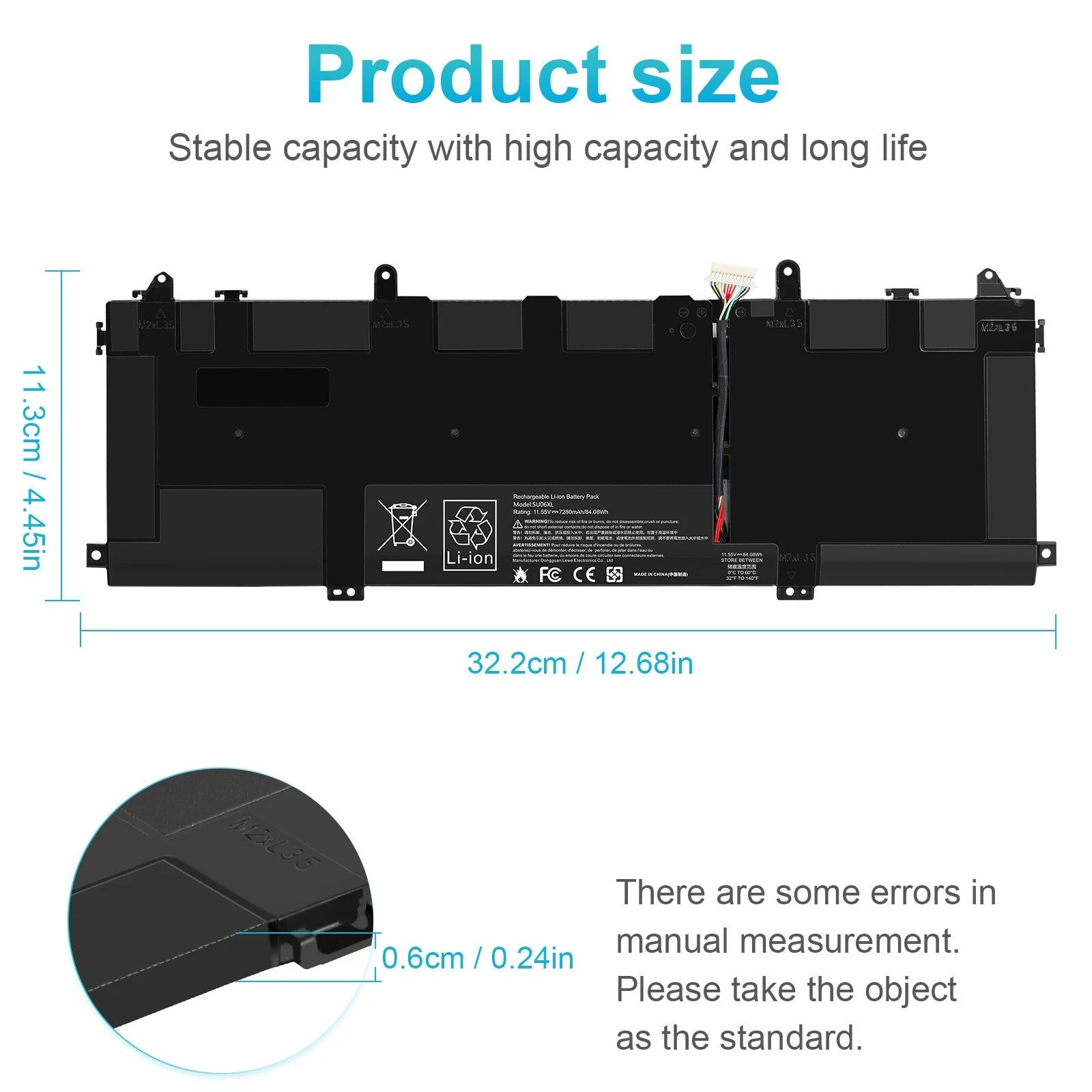 84.08Wh Battery SU06XL For HP Spectre X360 15-DF Series L29184-005 HSTNN-DB8W US