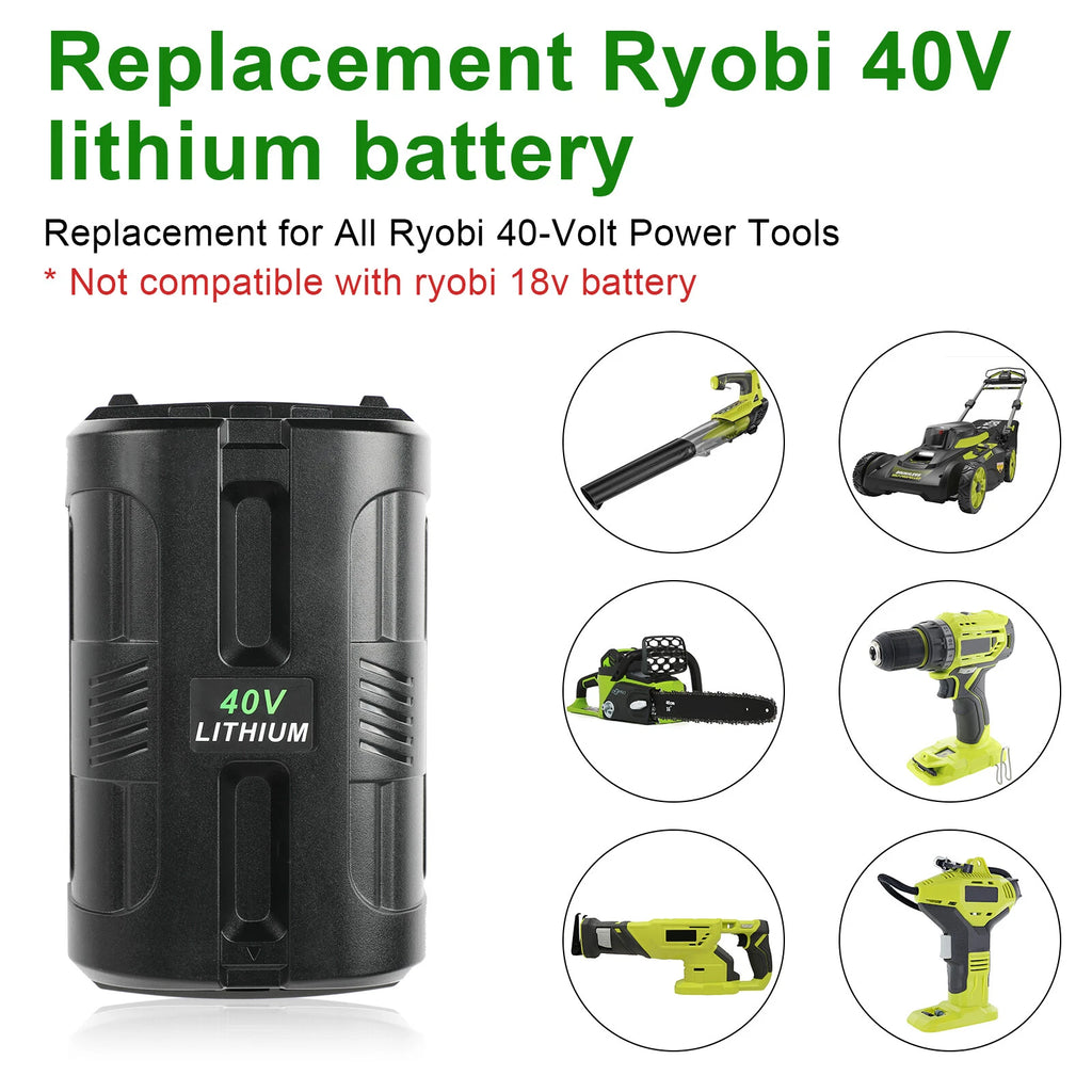 For Ryobi 40V Battery 6.0Ah / 40 Volt Rapid Charger LED Lithium OP4050 OP40602
