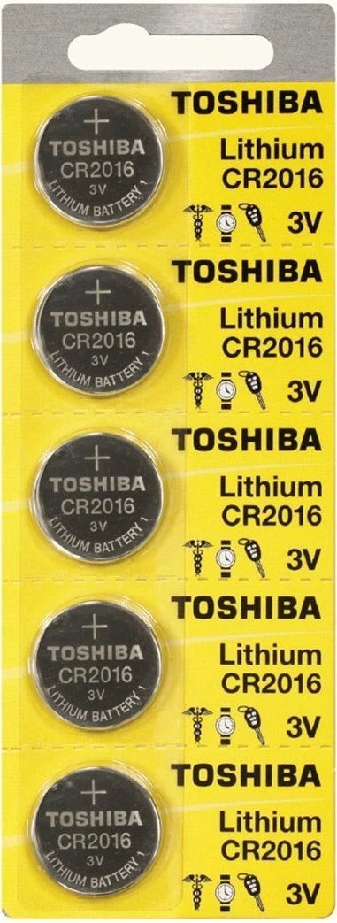 5 Toshiba CR2016 2016 3 Volt Lithium Coin Batteries