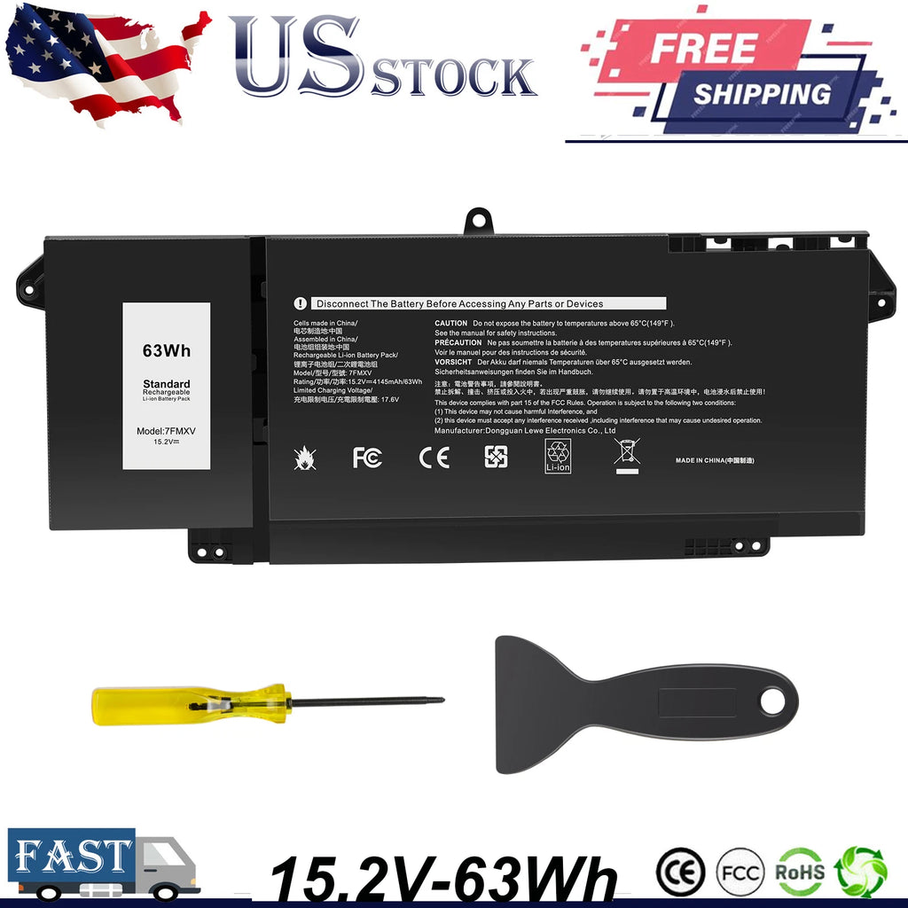 7FMXV 15.2V 63Wh Battery for Dell Latitude 5320 7320 7420 7520 TN2GY 9JM71