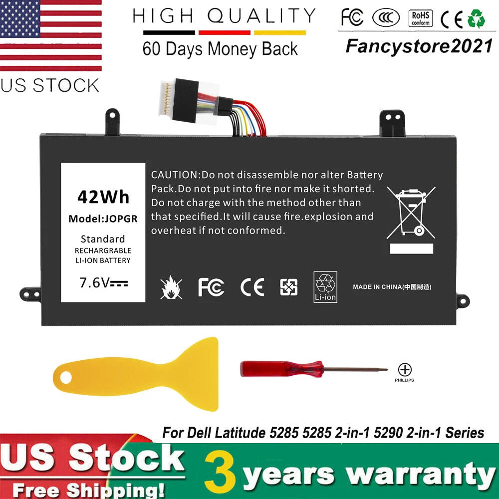 ?J0PGR Laptop Battery for Dell Latitude 5285 5290 2-in-1 Series P/N JOPGR 0J0PGR