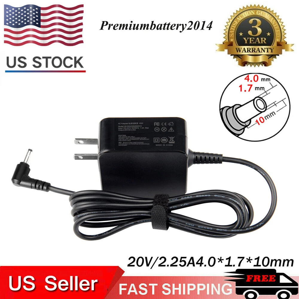 45W Adapter Charger for Lenovo-Ideapad 710,110,310,320,510,81CW,81CX Power Cord