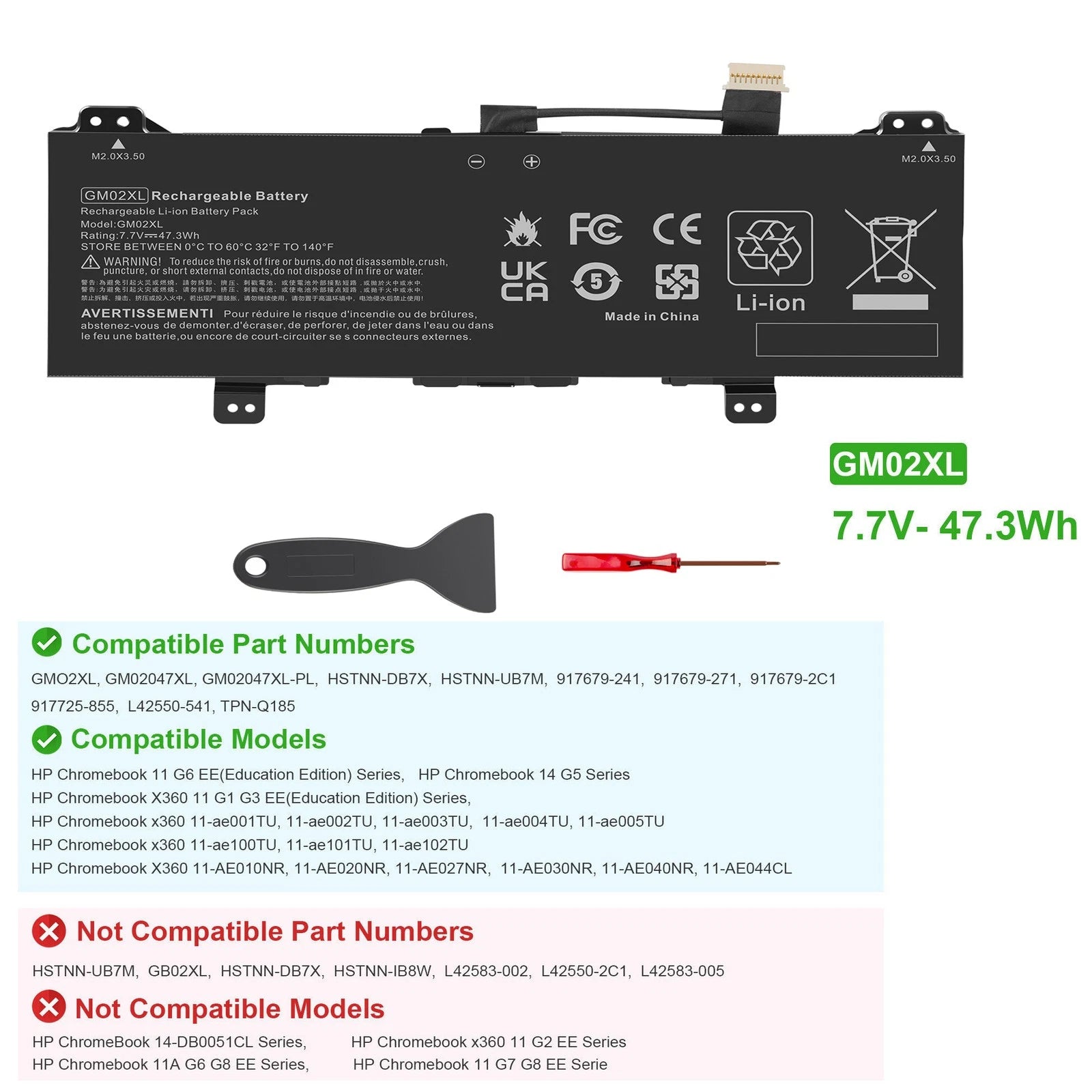 ??LOT OF GM02XL Battery For Hp Chromebook 14 G5 Chromebook X360 11 G1 917725-855