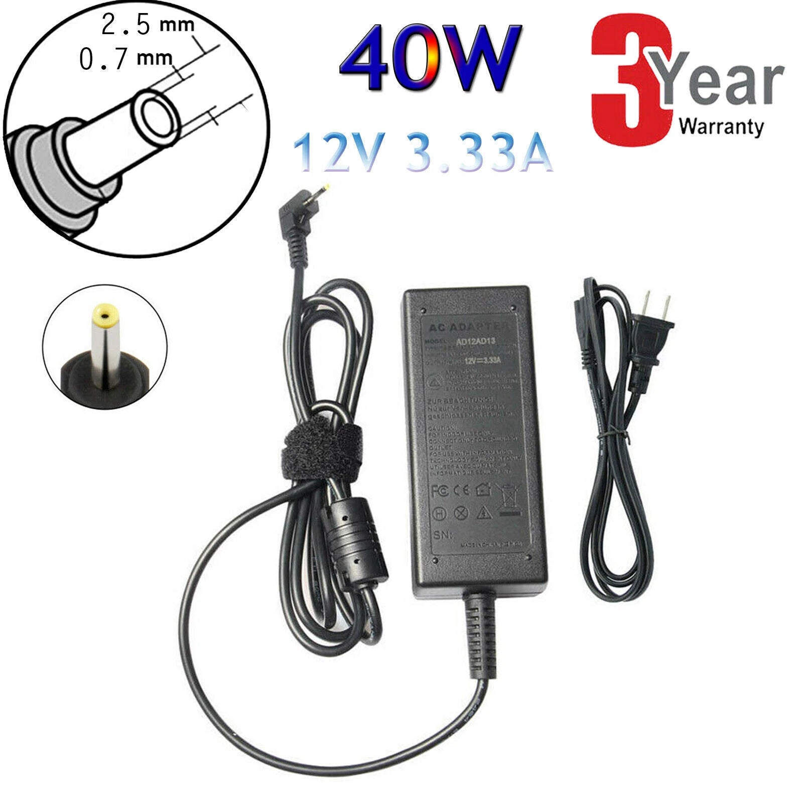 AC Charger for Samsung Chromebook XE303C12 Adapter Power Supply XE303C12-A01US
