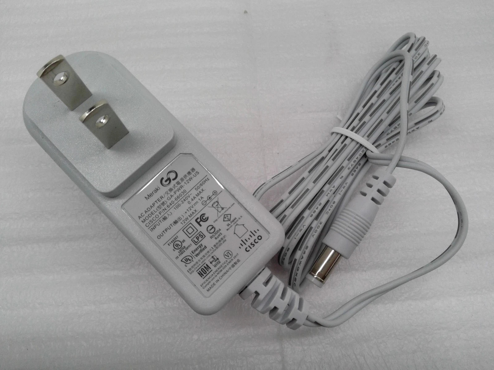 New Cisco/Meraki Go GA-PWR-12W-US 12V 1A POWER AC ADAPTER 5.5x2.5mm
