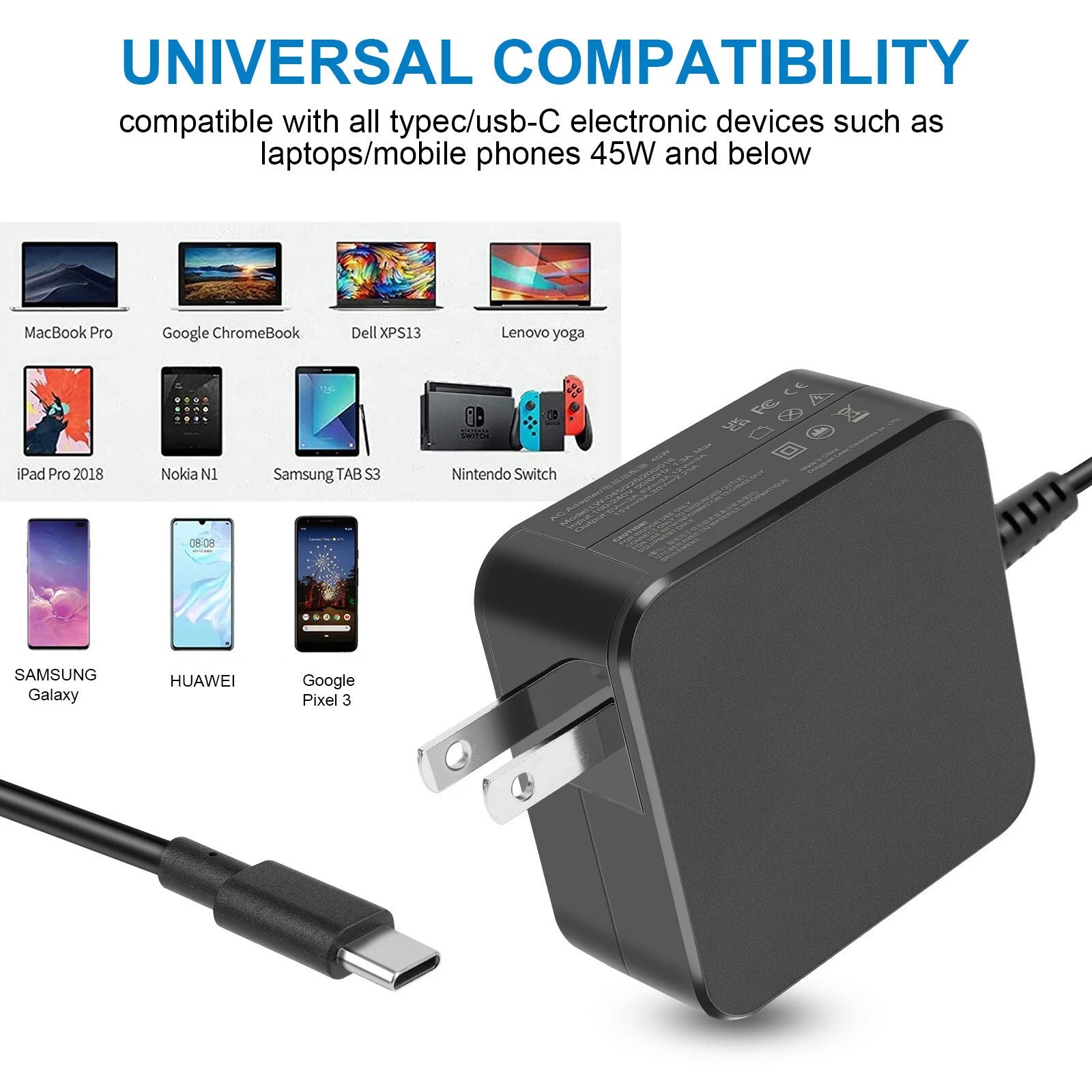 For Asus ADP-65DW A USB-C Charger 65W AC Power Adapter Type C Zenbook 13 UX325