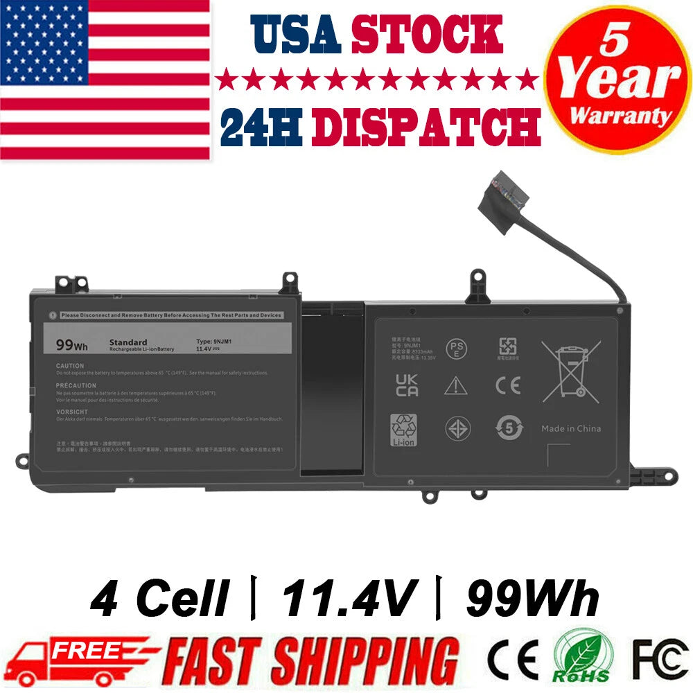 Battery For Dell Alienware 15 R3 17 R4 99Wh 11.4V MG2YH 01D82 9NJM1