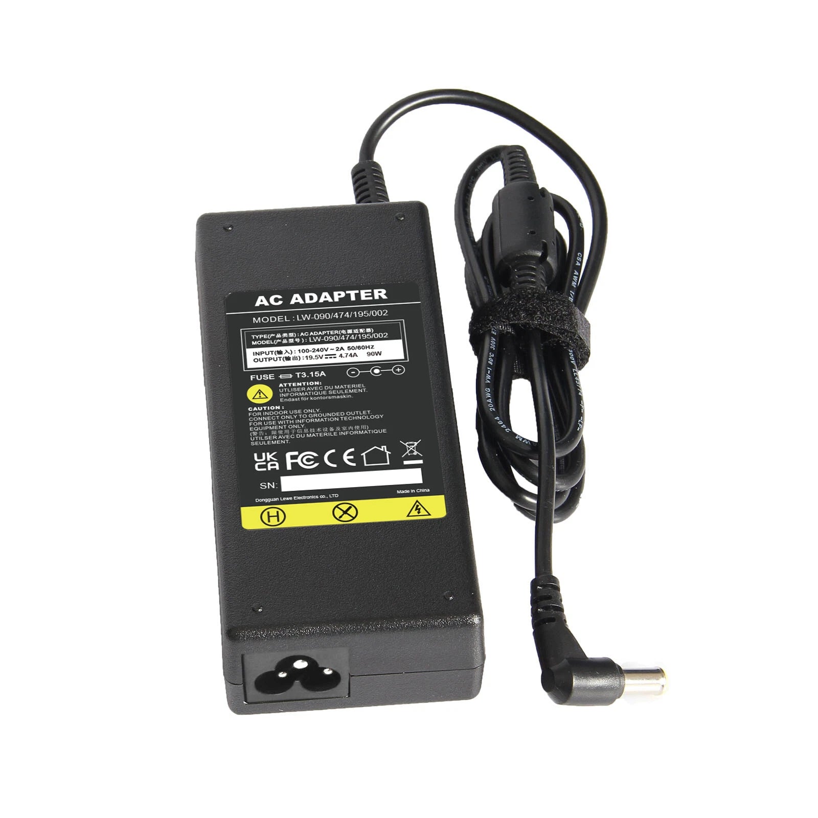 AC Adapter For LG 27UP650-W 27GP850-B 27GP83B-B 27GQ50F-B Monitor Power Supply