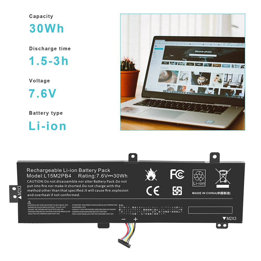 L15L2PB4 L15M2PB5 Battery for Lenovo IdeaPad 310-15ABR 15ISK 15IAP 15IKB 30WH