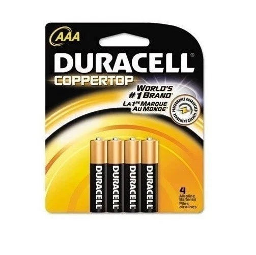 Duracell, MN2400B4Z, Standard Battery, AAA, Alkaline, PK4,Black