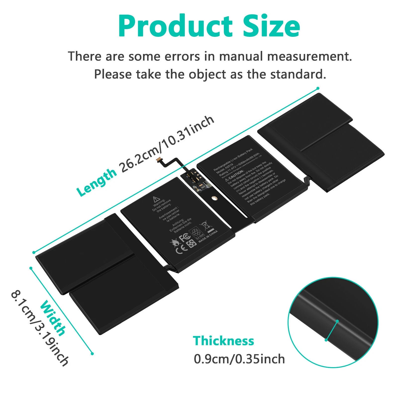 A2519 Laptop Battery for Apple MacBook Pro 14-inch M1 Pro 2021 A2442 EMC 3650