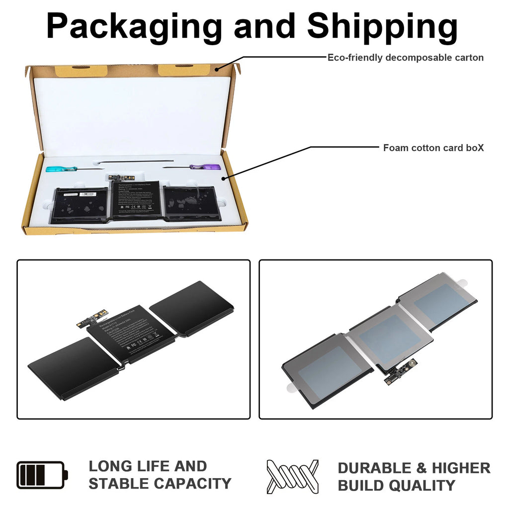 A1713 Battery For Apple MacBook Pro 13 Late 2016 Mid 2017 A1708 MacBook Pro 14.1