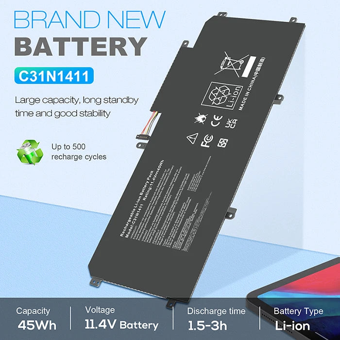 Replacement C31N1411 Battery for ASUS Zenbook UX305C UX305CA UX305F UX305FA 45Wh