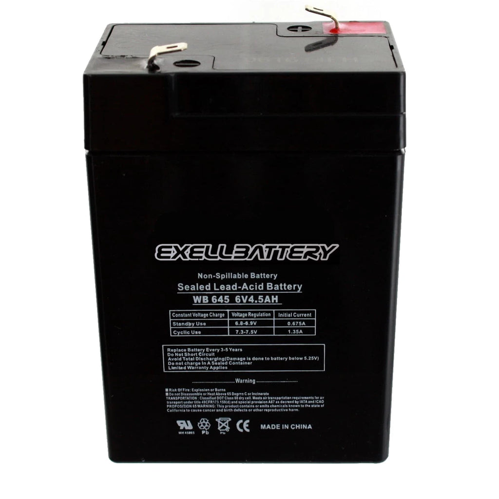 Exell 6V 4.5Ah SLA Battery Rechargeable AGM Compatible With UB645, D5733
