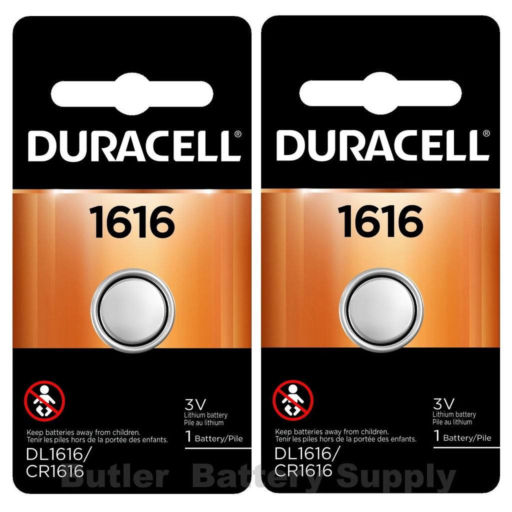 2 1616 Duracell Coin Cell Batteries - Lithium 3V - (CR1616, DL1616,ECR1616,YA)
