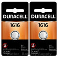 2 1616 Duracell Coin Cell Batteries - Lithium 3V - (CR1616, DL1616,ECR1616,YA)