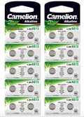 20 Pk Camelion AG13 LR44 357 L1154 A76 PX76A 303 D303 D357 Alkaline Batteries