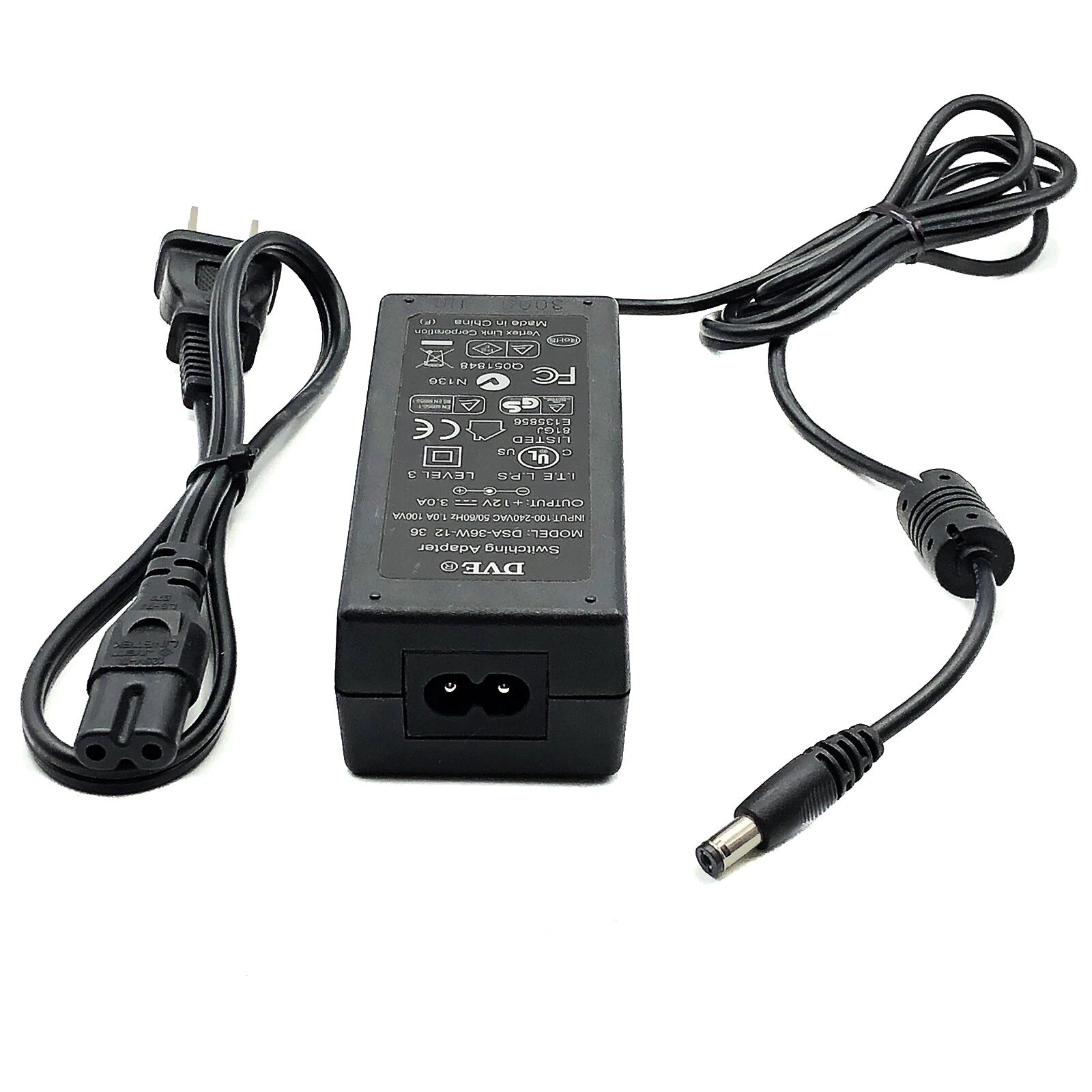 NEW Genuine 36W DVE AC DC Switching Adapter +12V 3A Model DSA-36W-12 1 36 w/Cord